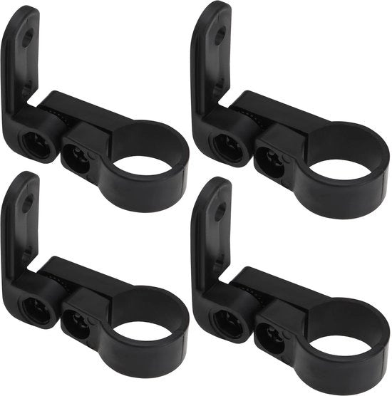 Riflettore per bicicletta 4 pezzi - Riflettore anteriore e posteriore - Nero plastico - Fissaggio 22,2/25,4 mm - Impermeabile - Facile da installare - Riflettore