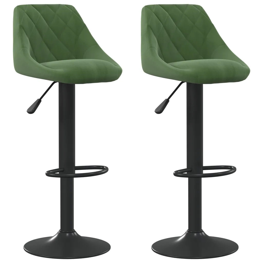 Sgabelli da Bar 2 pz Verde Scuro in Vellutocod mxl 95512