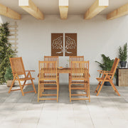 Set da Pranzo per Giardino da 7 Pezzi in Legno Massello di Acacia