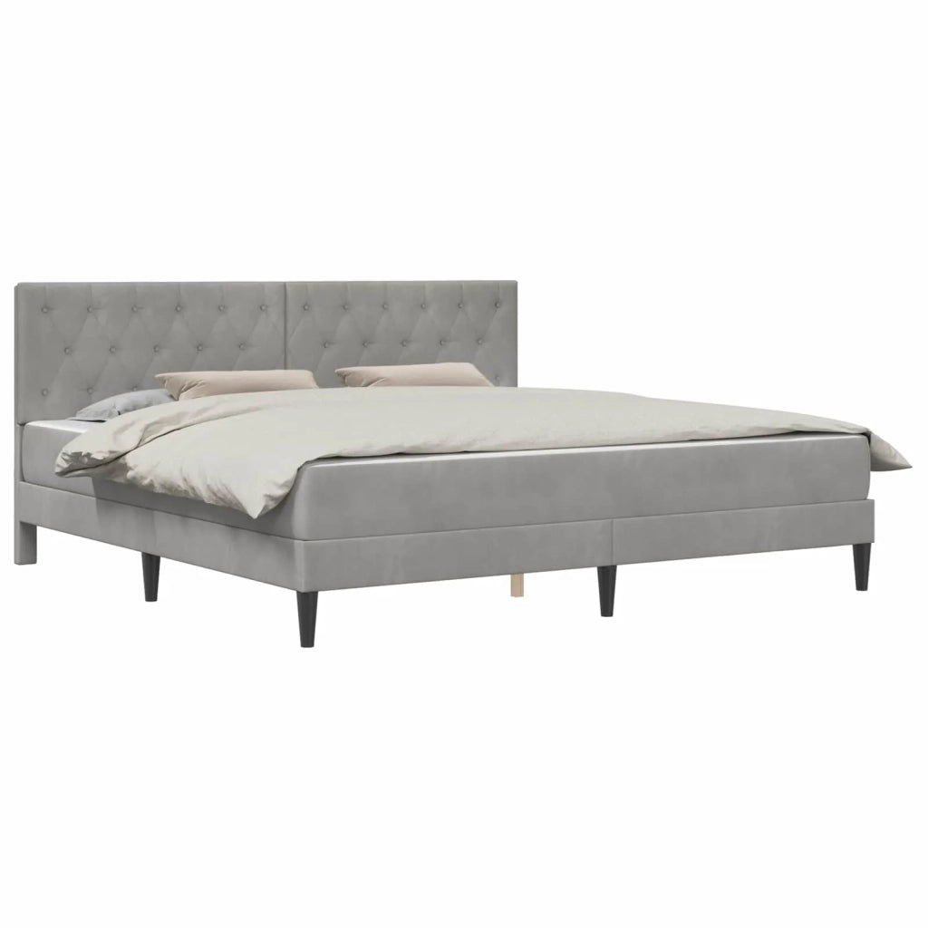 Struttura letto con materasso Grigio chiaro 200 x 200 cm 3415072