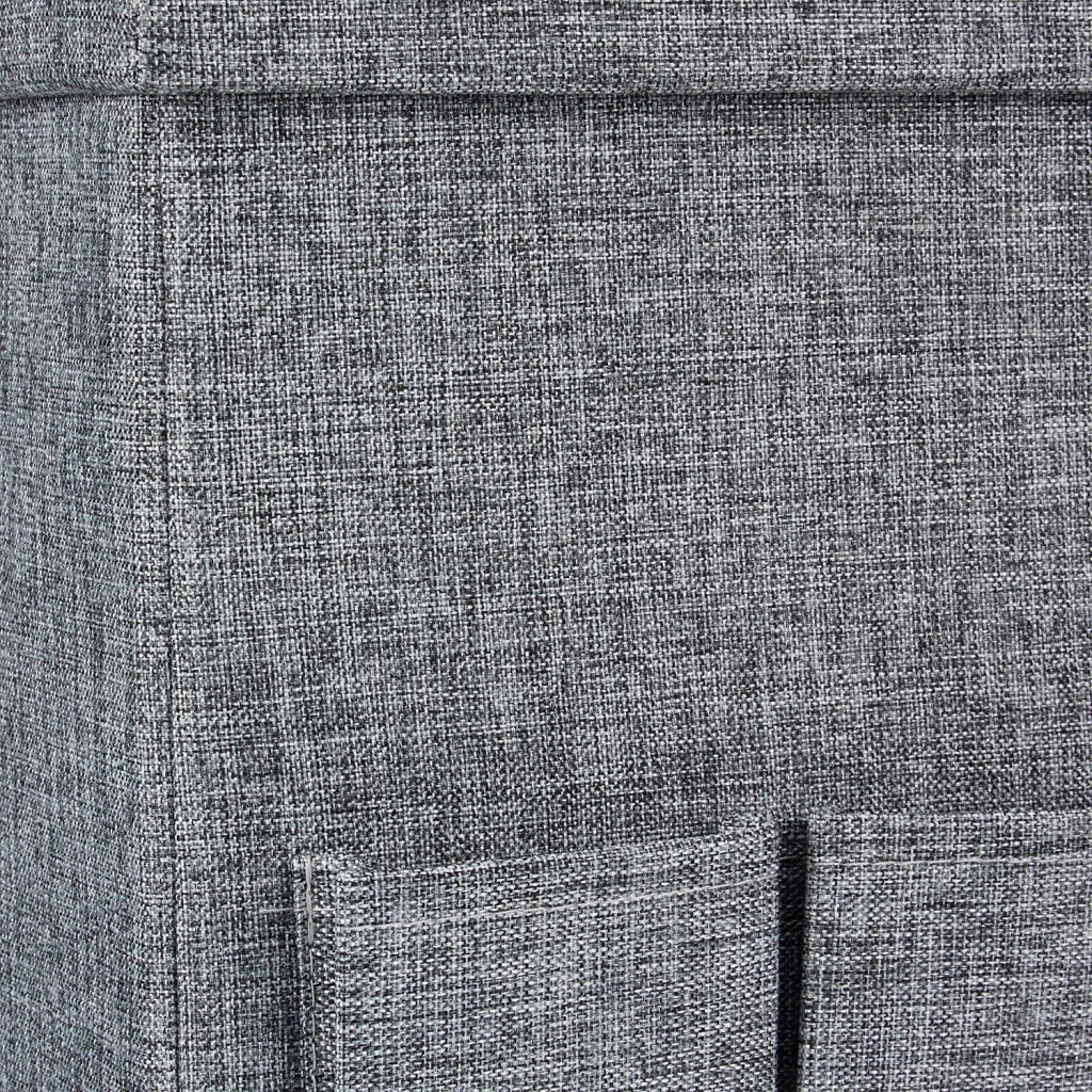 Sgabello contenitore pieghevole in lino grigio 13_0002781