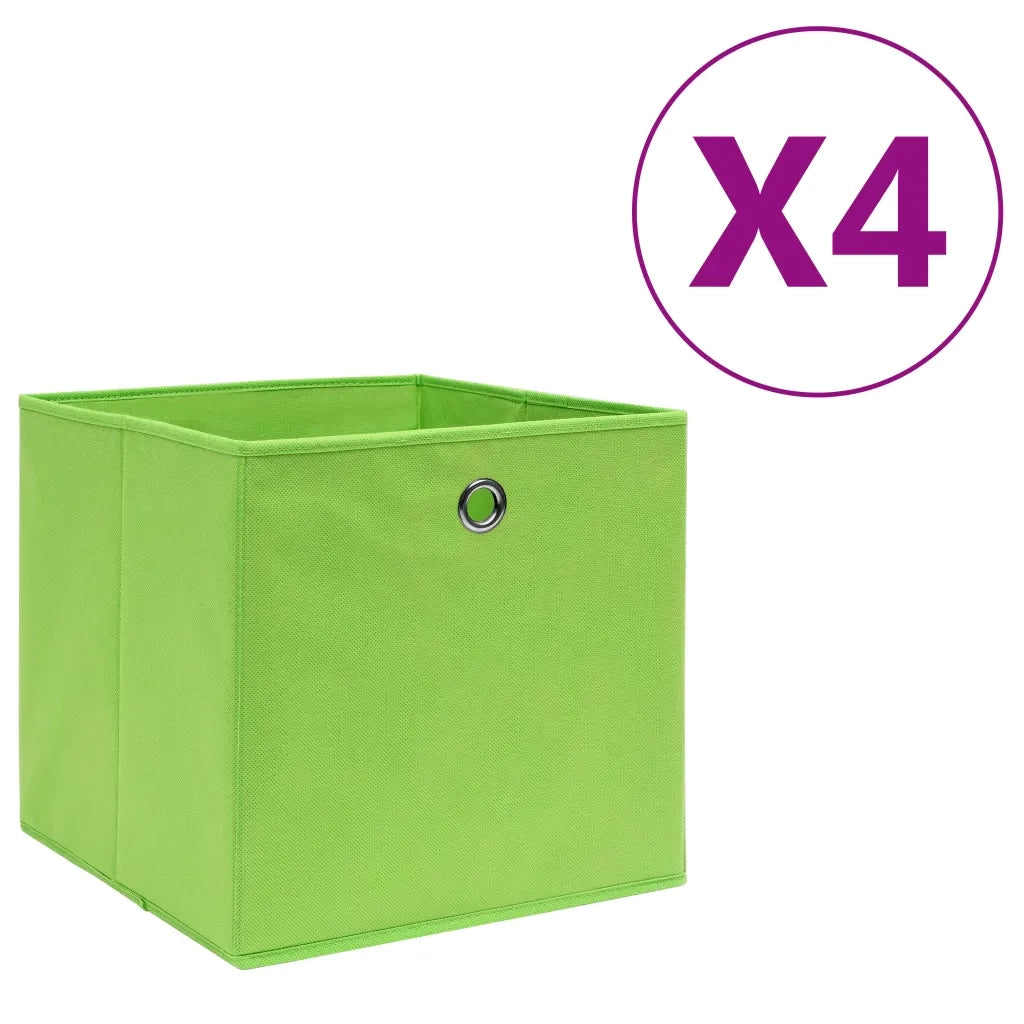 Contenitori 4 pz in Tessuto non Tessuto 28x28x28 cm Verdecod mxl 117708