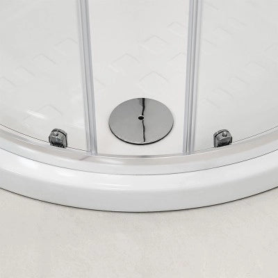 Box doccia semicircolare 80x80 doppio scorrevole con vetro temperato trasparente e profili cromo Geo