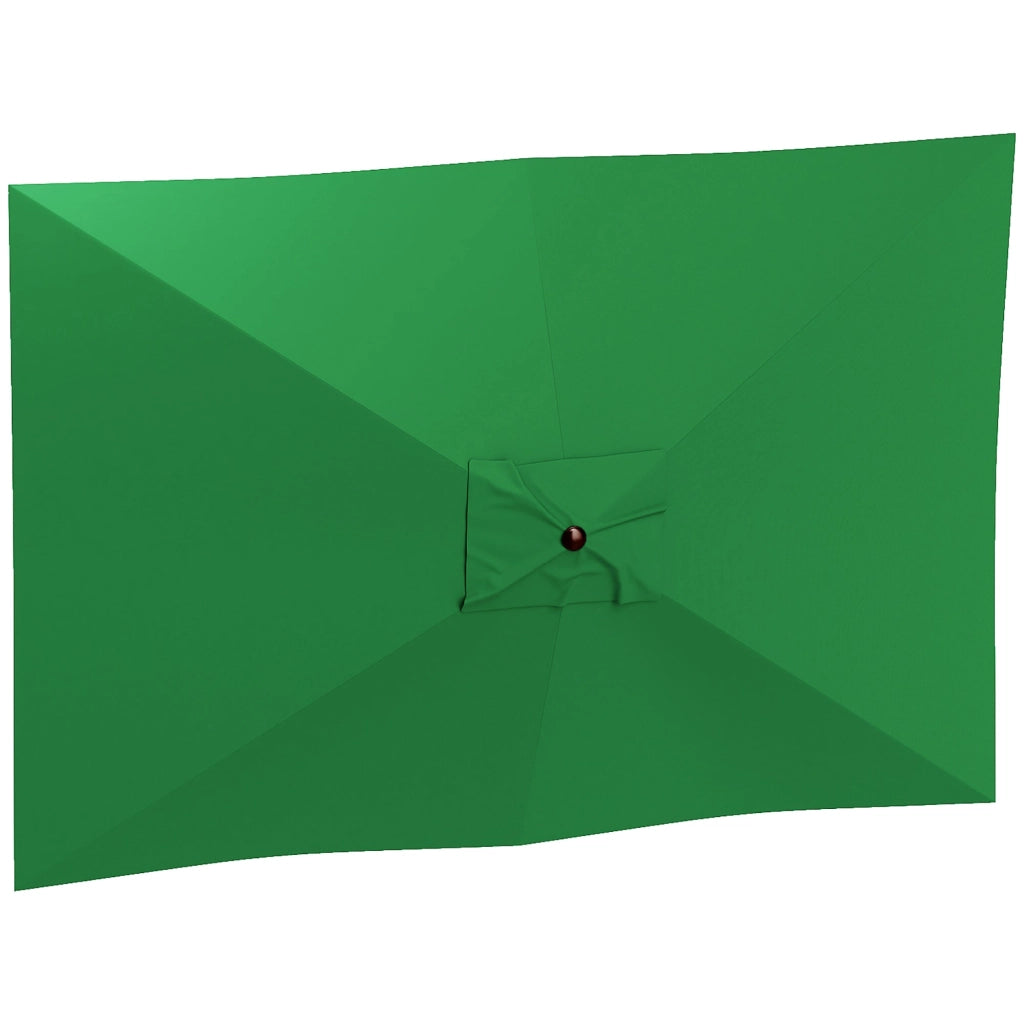 Telo di Ricambio per Ombrellone Rettangolare 3x2 m a 6 Stecche Poliestere Anti UV 50+ Verde