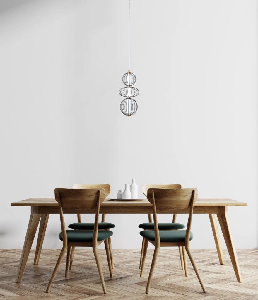 Lampada a sospensione moderna nera opaca a gabbia LED 10W Italux