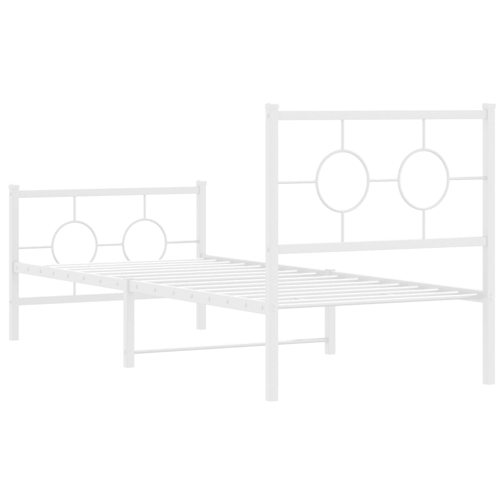 Giroletto con Testiera e Pediera-Struttura Letto Metallo Bianco 80x200 cm 661721