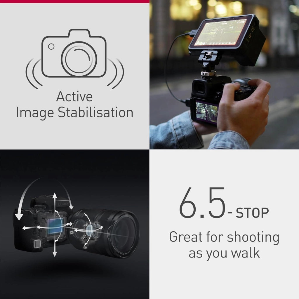 Panasonic Lumix Dc-S5 II Macchina Mirrorless Full Frame Con 20-60 Mm, F3.5-5.6 Lenti, 4K 60P E 6K 30P, Schermo Ribaltabile, Wi-Fi, Is Attivo, Nero
