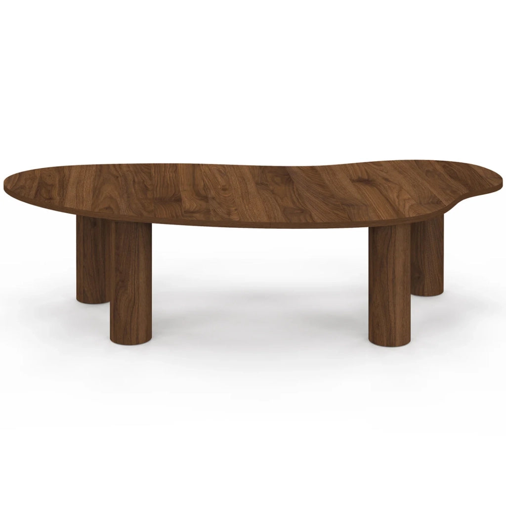 IDMarket - Tavolino ORGANIQUE 100 cm in legno effetto noce