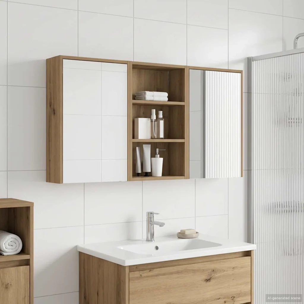 Set di Armadi da Bagno con lo scaffale 3 pcs 126 x 16 x 62.5 cm 3403831