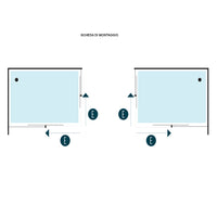 Ogomondo box doccia corner due ante cristallo temprato stampato *** misure 77-80x77-80xh190 cm, confezione 1