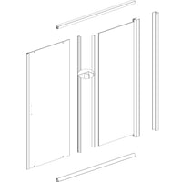 Ogomondo box doccia corner due ante cristallo temprato stampato *** misure 67-70x117-120xh190 cm, confezione 1