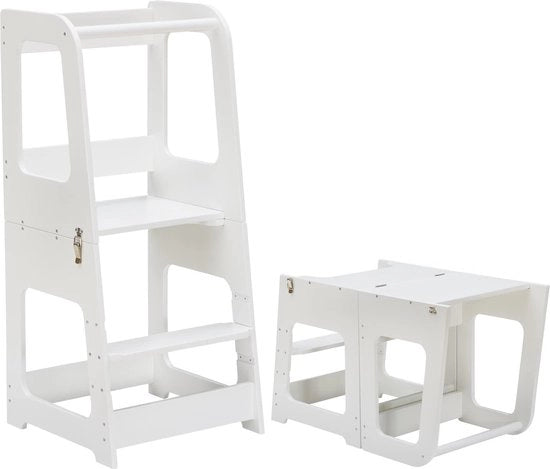 Tavolo di apprendimento per bambini - Scaffale di apprendimento per bambini - Aiutante per la cucina - Scale per bambini - Scaffale per bambini - Scaffale di apprendimento per bambini