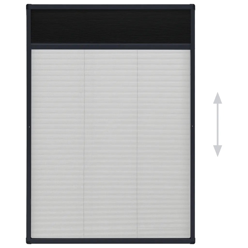 Zanzariera Plissettata Finestre Alluminio Antracite 80x120 cm cod mxl 63357