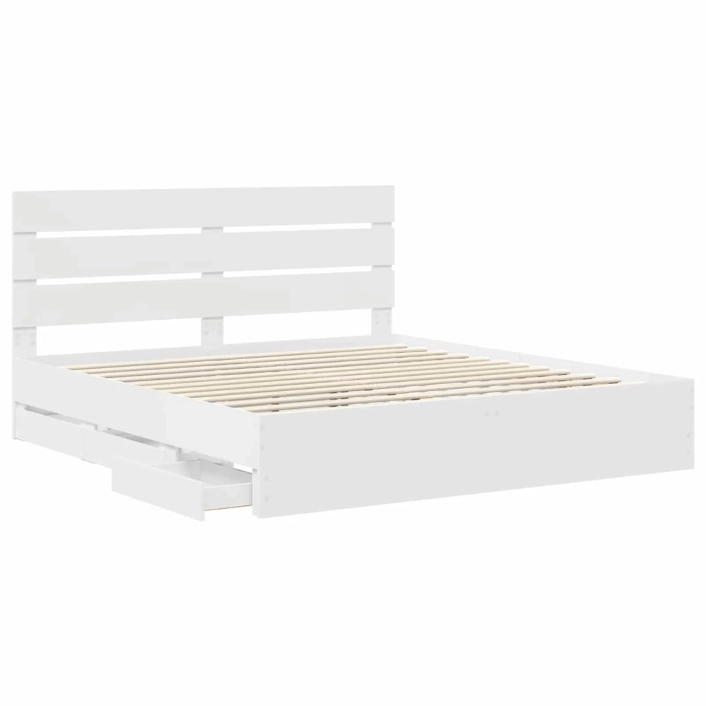 Struttura del letto Bianco 200 x 200 cm Legno Ingegnerizzato 3411808