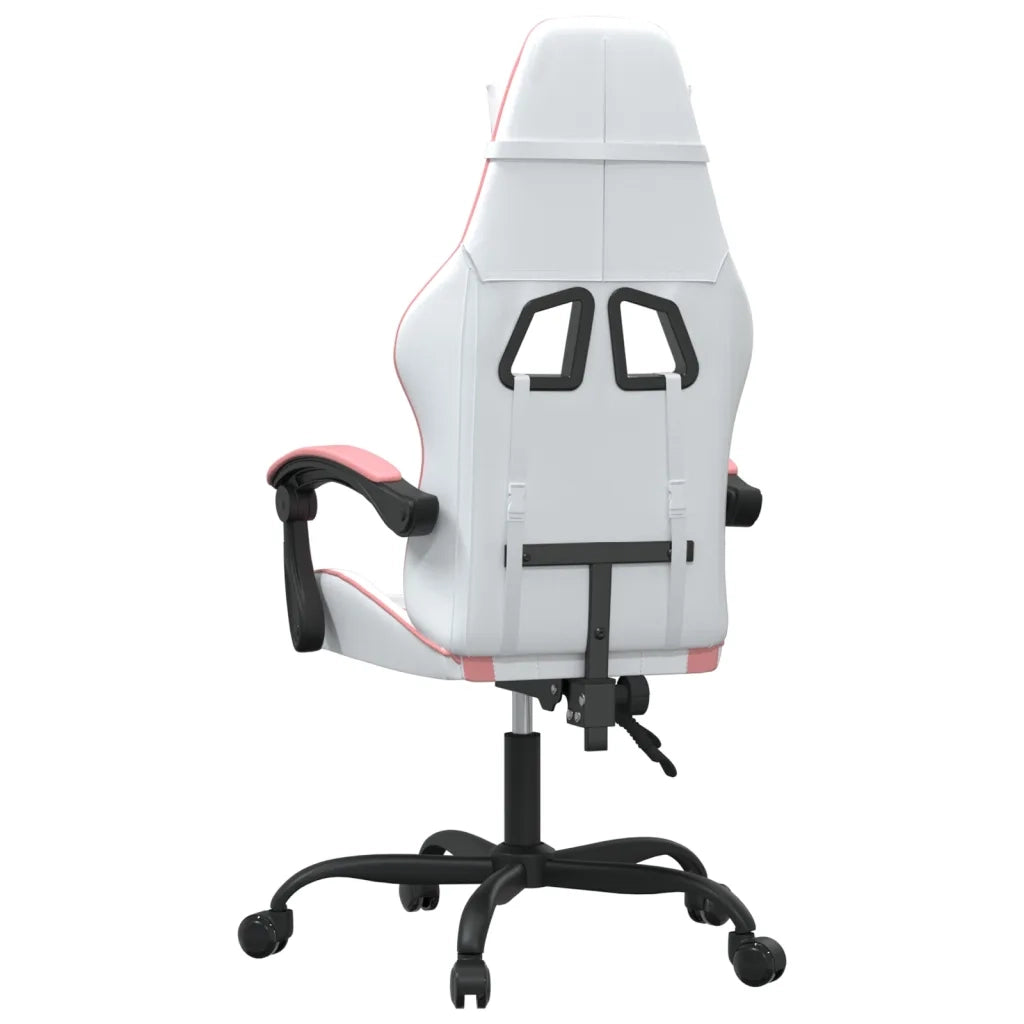 Sedia da Gaming | Sedia da e-sports Bianco e Rosa in Similpelle