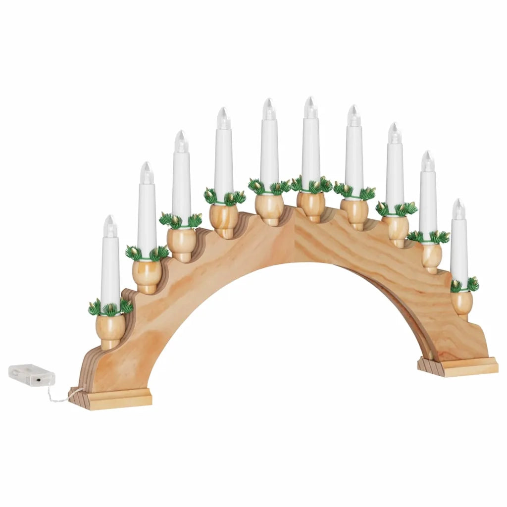 Arco di Candele di Natale con 10 Candele LED Marrone 42019707