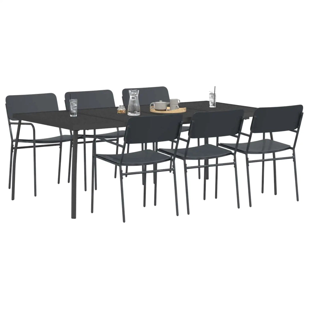 Set da pranzo 7 pz Antracite Acciaio 3422864