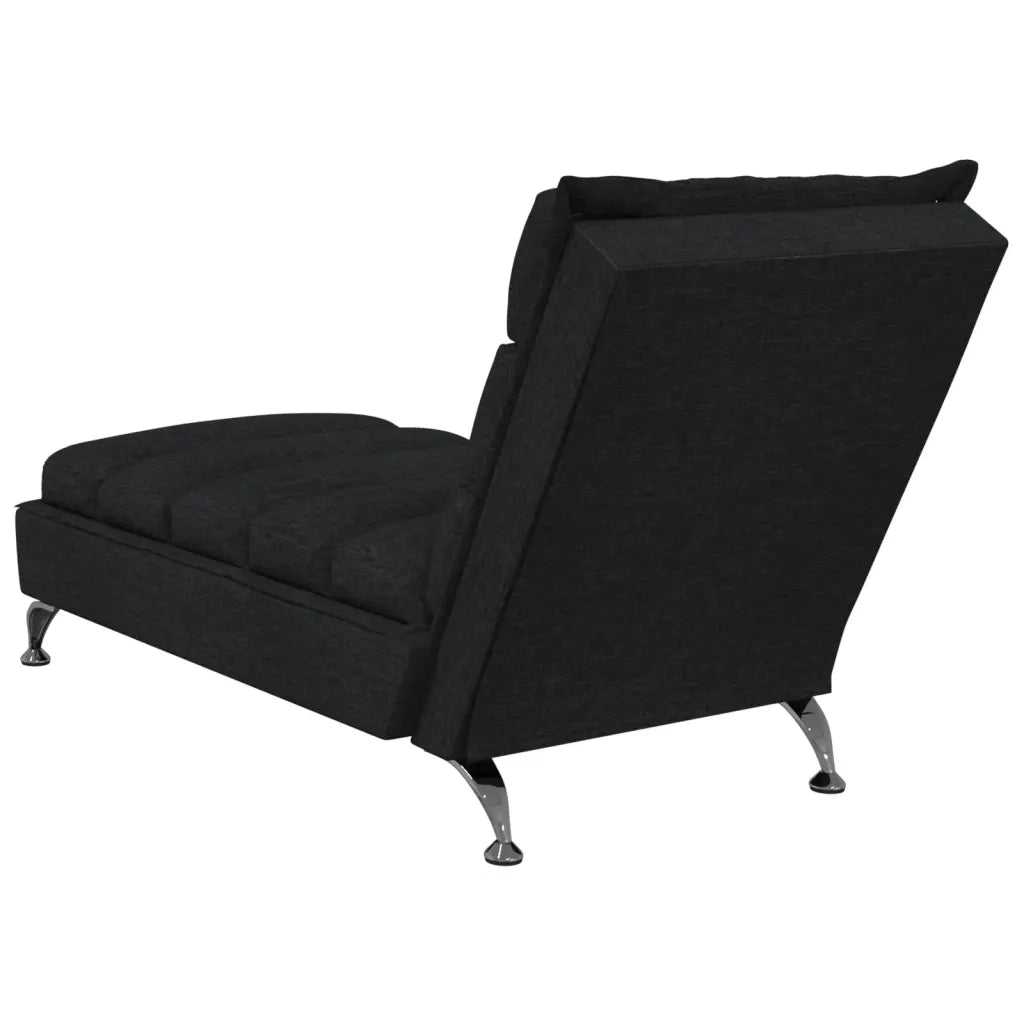 Sdraio con Cuscini Nero in Tessuto 379470
