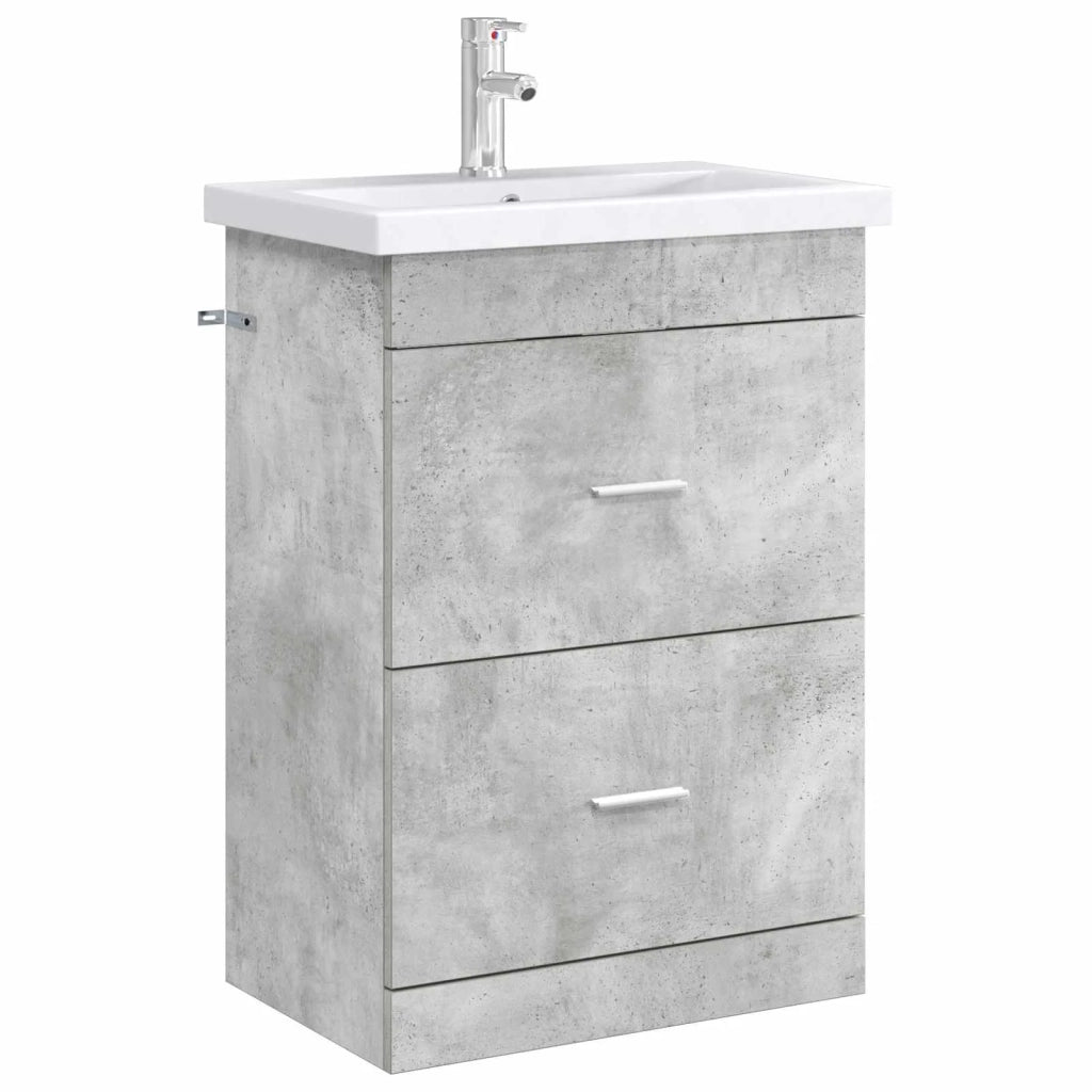 Mobiletto da Bagno Sotto Lavabo Grigio Cemento 890707