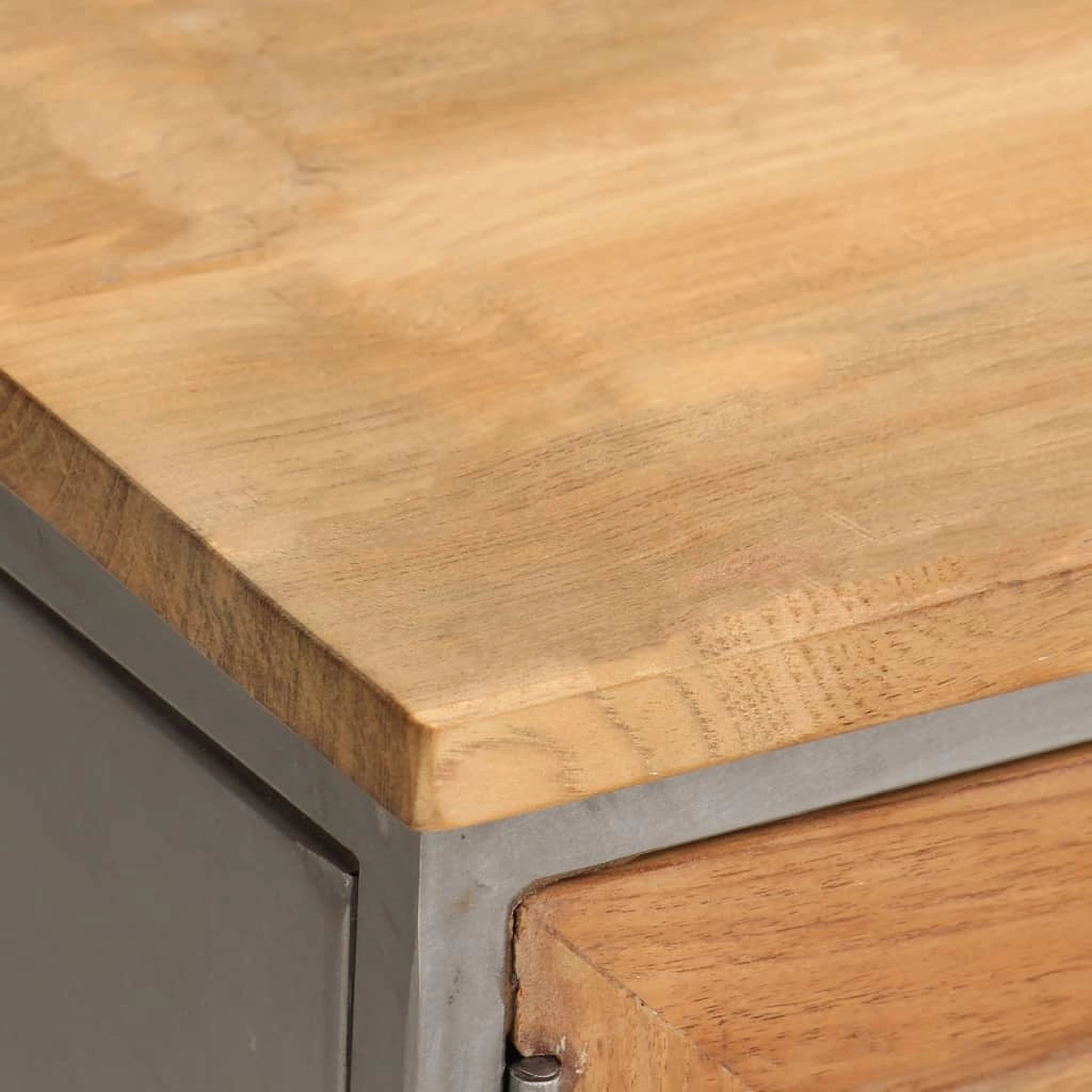 Mobile TV/credenza design pratico teak riciclato e acciaio 120 cm 2502215