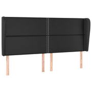 Testiera | Testata ad Orecchio Nera 203x23x118/128 cm in Similpelle