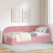 Cornice del letto ad angolo Rosa 90 cm x 190 cm Velluto 42016639