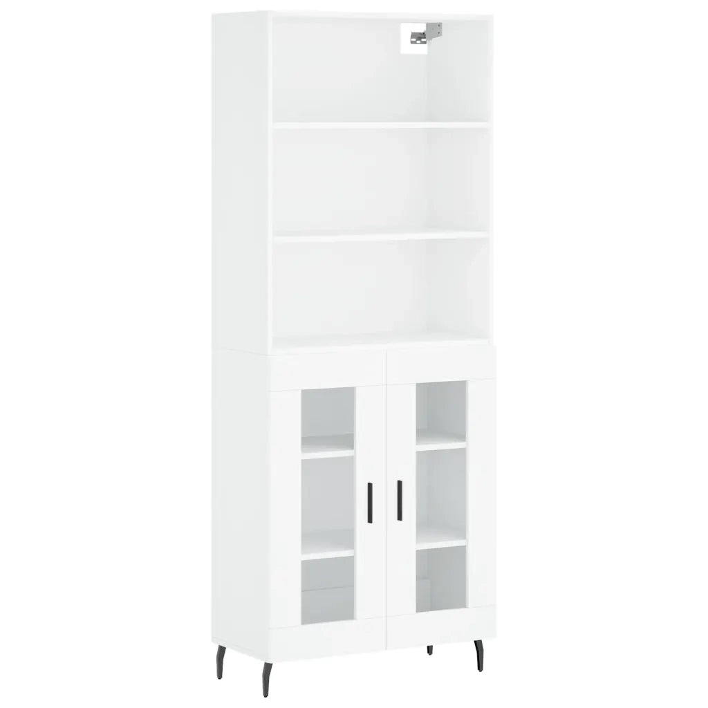 Credenza | Madia | Buffet da pranzo | Armadio da pranzo Bianca 69,5x34x180 cm in Legno Multistrato