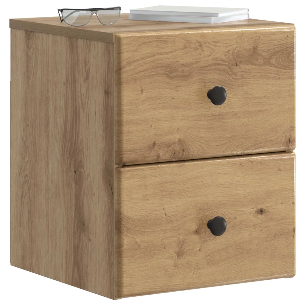 Mobiletto da notte a muro con cassetto 2 pcs Rovere Artigianale 899164
