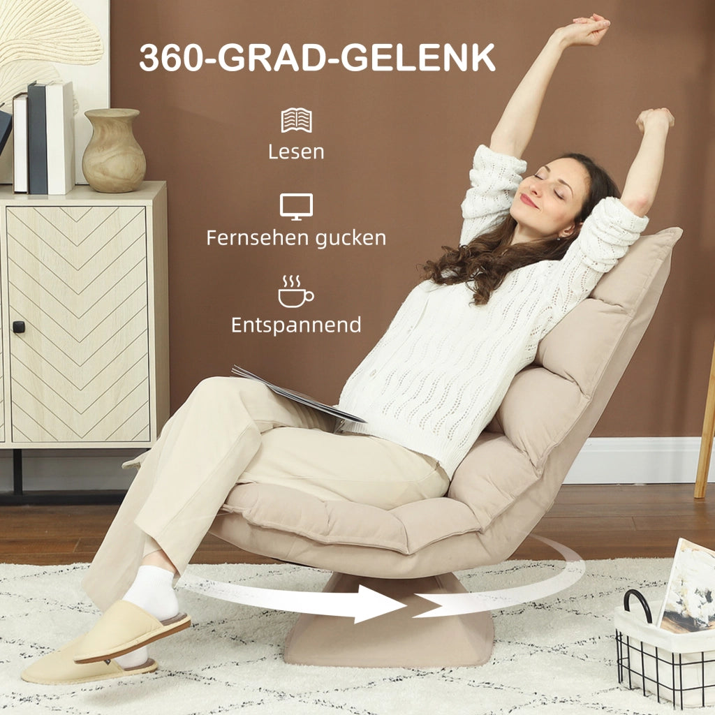 Poltrona Relax Massaggiante Girevole ¨C Zephmum ¨C Beige 62x70x95
