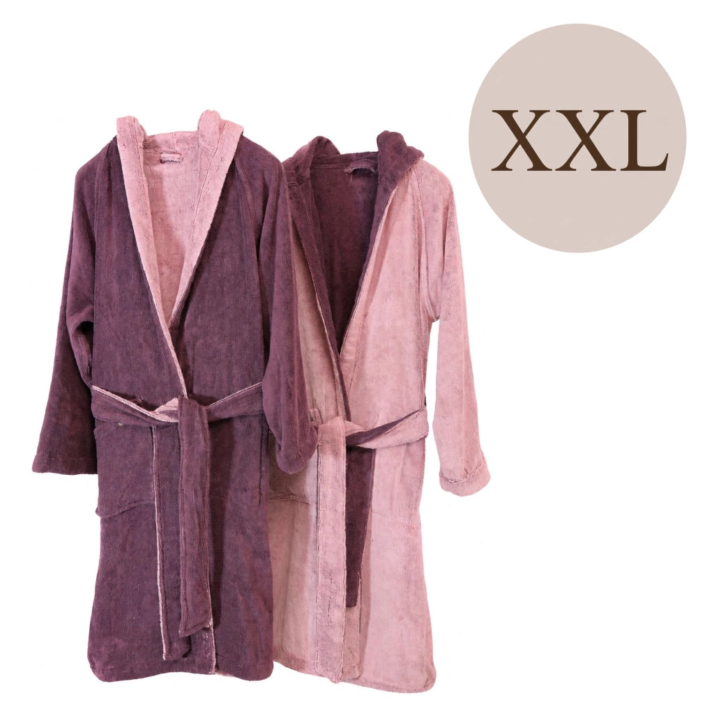 Sekate, Accappatoio 100% Cotone con Cappuccio Reversibile, Rosa