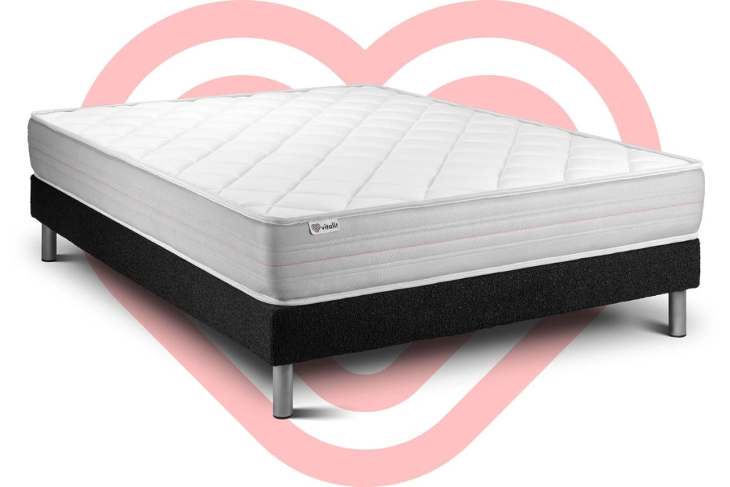 Letto con materasso VITALMEMO 140 x 220 cm Rete Kit Nero