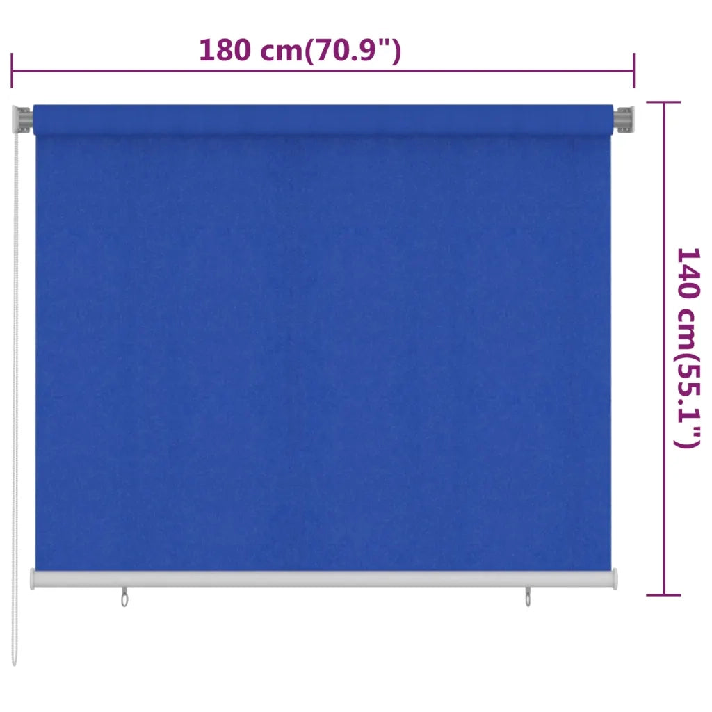 Tenda a Rullo per Esterni 185(L)x140(A) cm Blu HDPE 312841