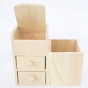 Trade Shop - Organizer Portapenne 2 Cassetti 4 Spazi Legno  63815 Penne Matite Portaoggetti -