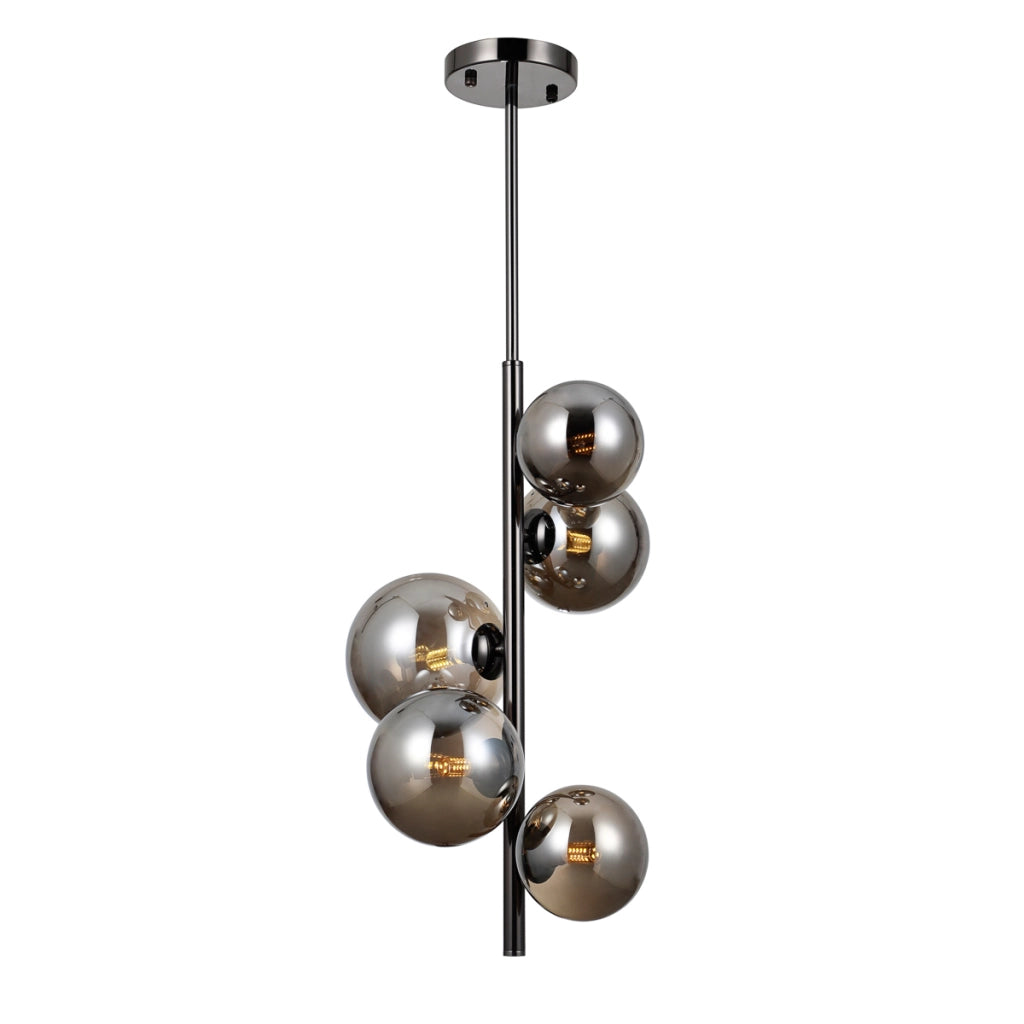 Sospensione Italux Canello 5 sfere cromo nero G9 IP20