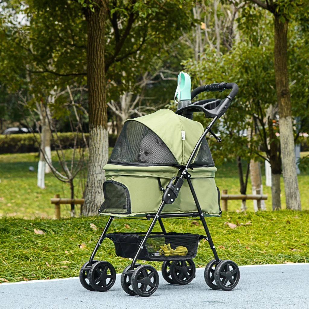 Carrello per Cani Pieghevole ¨C zephmum ¨C Khaki 67x45x96 cm