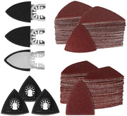 Set di schegge 156 pezzi - Set di carta vetrificante 60#/80#/100#/120#/240# - Dischi per raschiatura a tre lati - Peli per raschiatura - 80x80x80mm/50x50x40mm