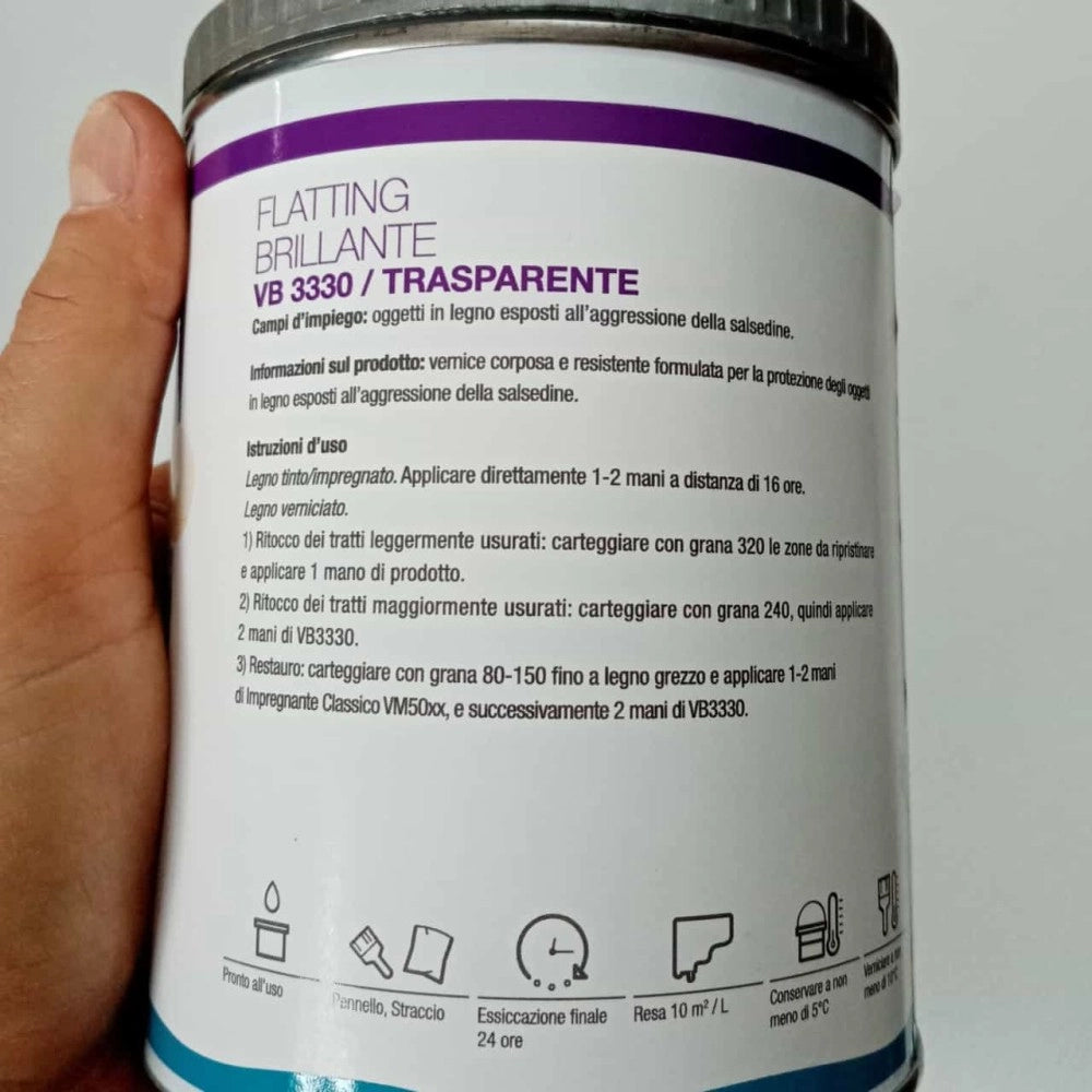 Renner 750ml flatting trasparente brillante a solvente per nautica