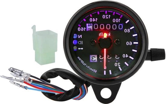 Doppia Contachilometri per Motocicletta con Display LED a LED con Illuminazione Posteriore - Universale - Contachilometri e Contametri