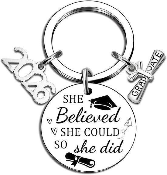 Sleutelhanger di Addio - Sleutelhanger ispiratore - Laureati 2026 - Regalo per Donne - Ricordo significativo