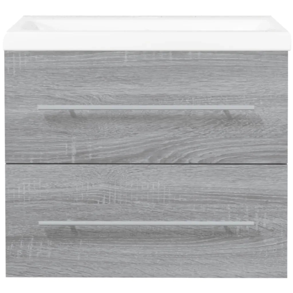 Mobile Bagno e Lavabo Integrato Grigio Sonoma Legno Multistrato 3120180