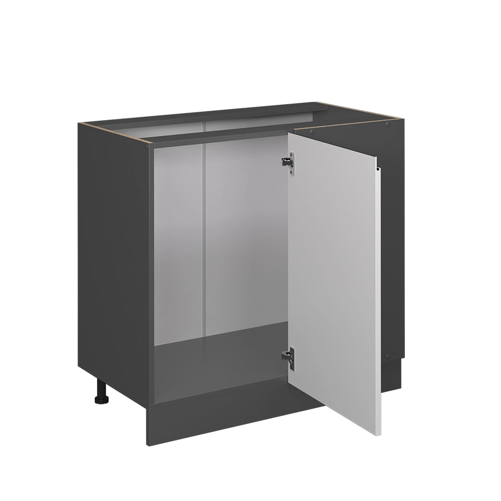 Mobile ad angolo cucina R-Line Bianco/Antracite 86 cm Forma a J, senza piano di lavoro Vicco