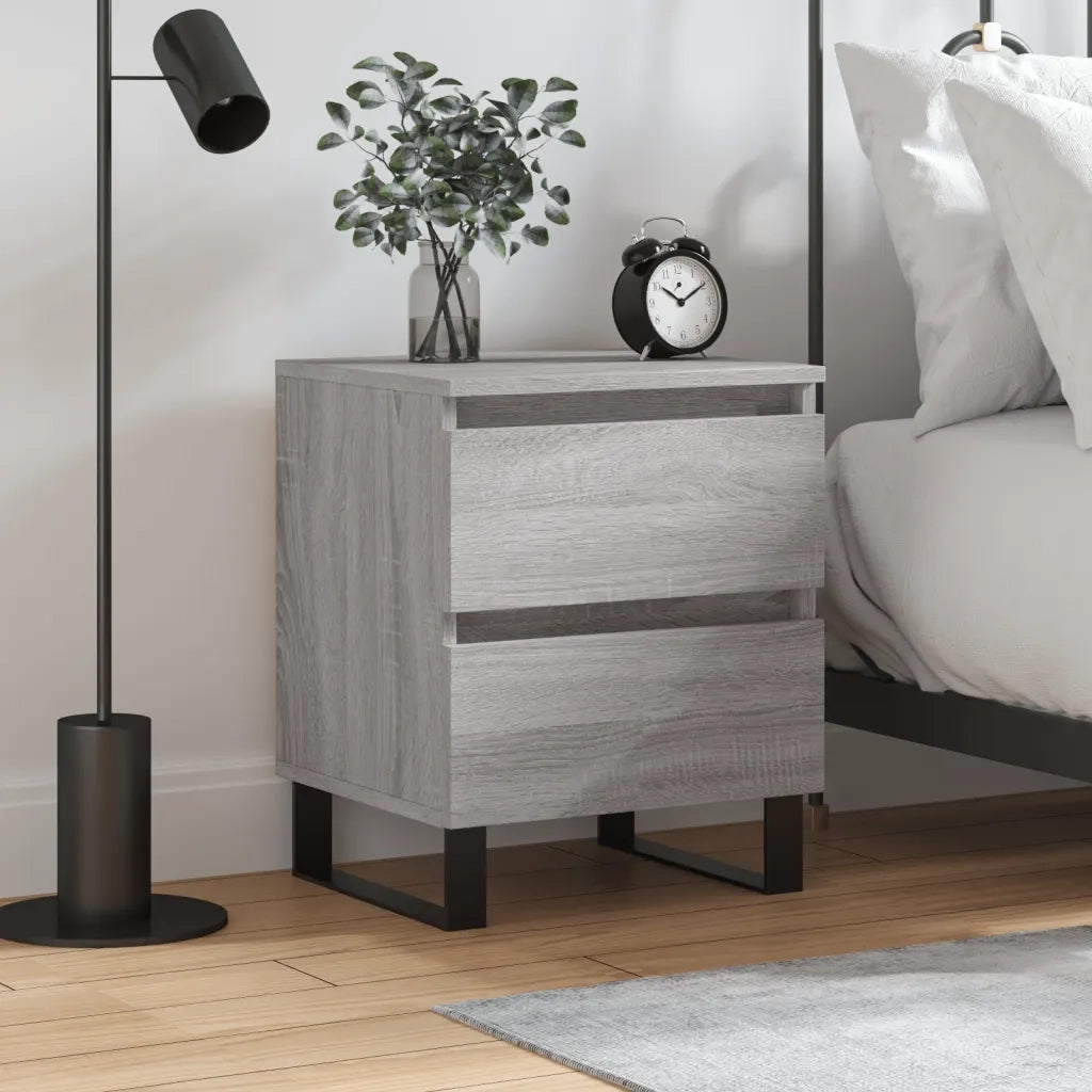 Comodino Grigio Sonoma 40x35x50 cm in Legno Multistrato 826904