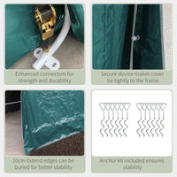 Tendone Garage per Auto Attrezzi 240x200x202 cm in Metallo e Tessuto Polietilene Verde