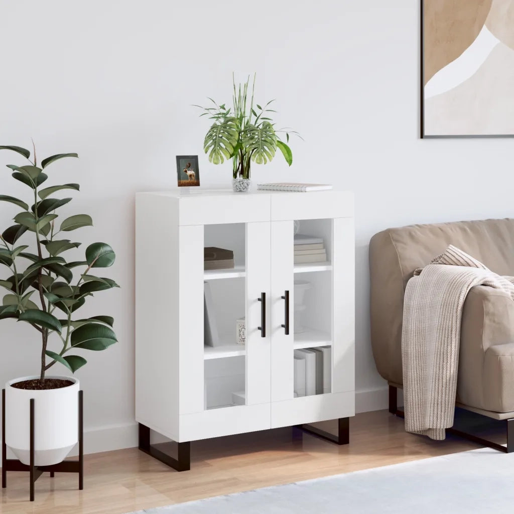 Credenza | Madia | Buffet da pranzo | Armadio da pranzo Bianca 69,5x34x90 cm in Legno Multistrato