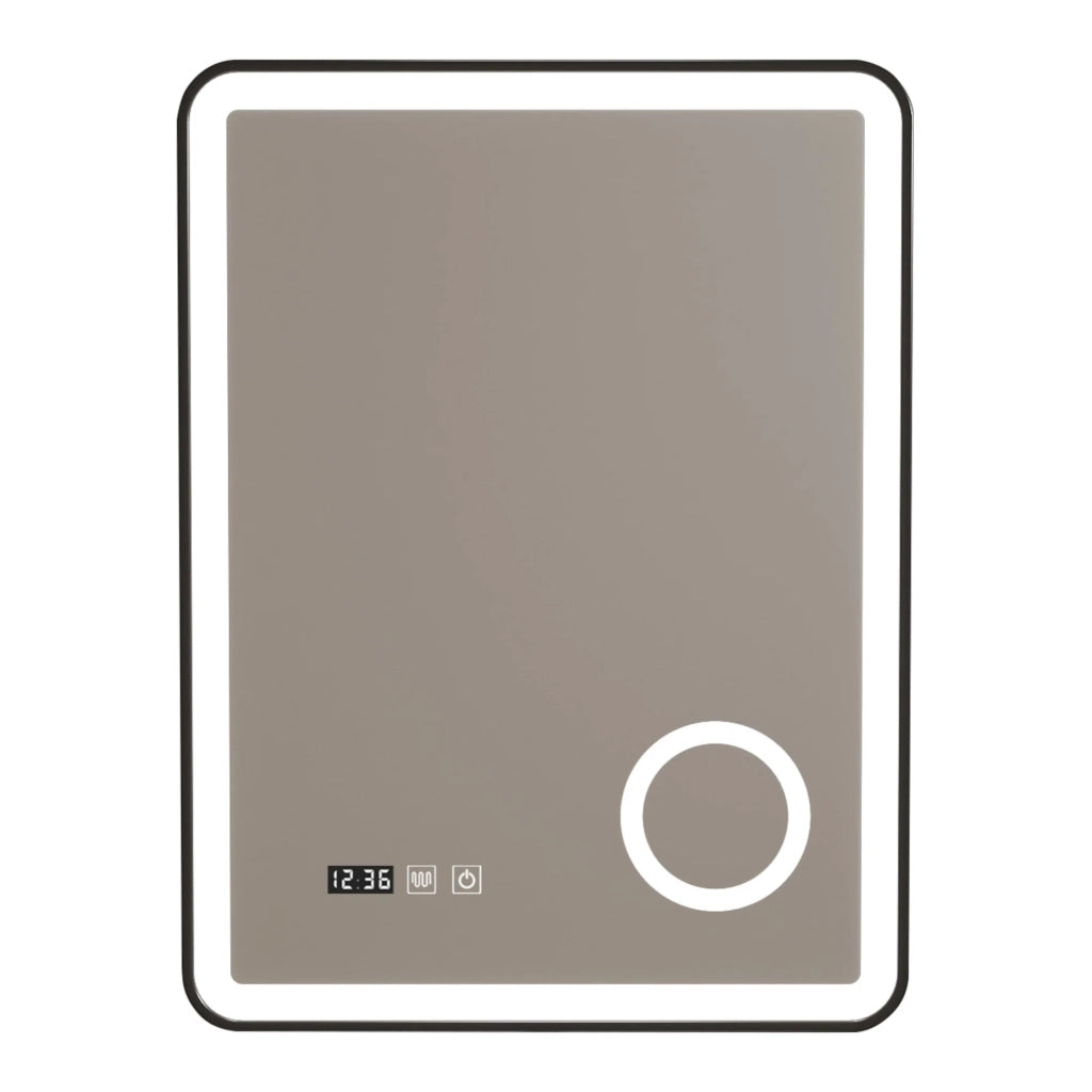 Specchio decorativo moderno a LED per il bagno 80 x 60 cm nero 03_0010166