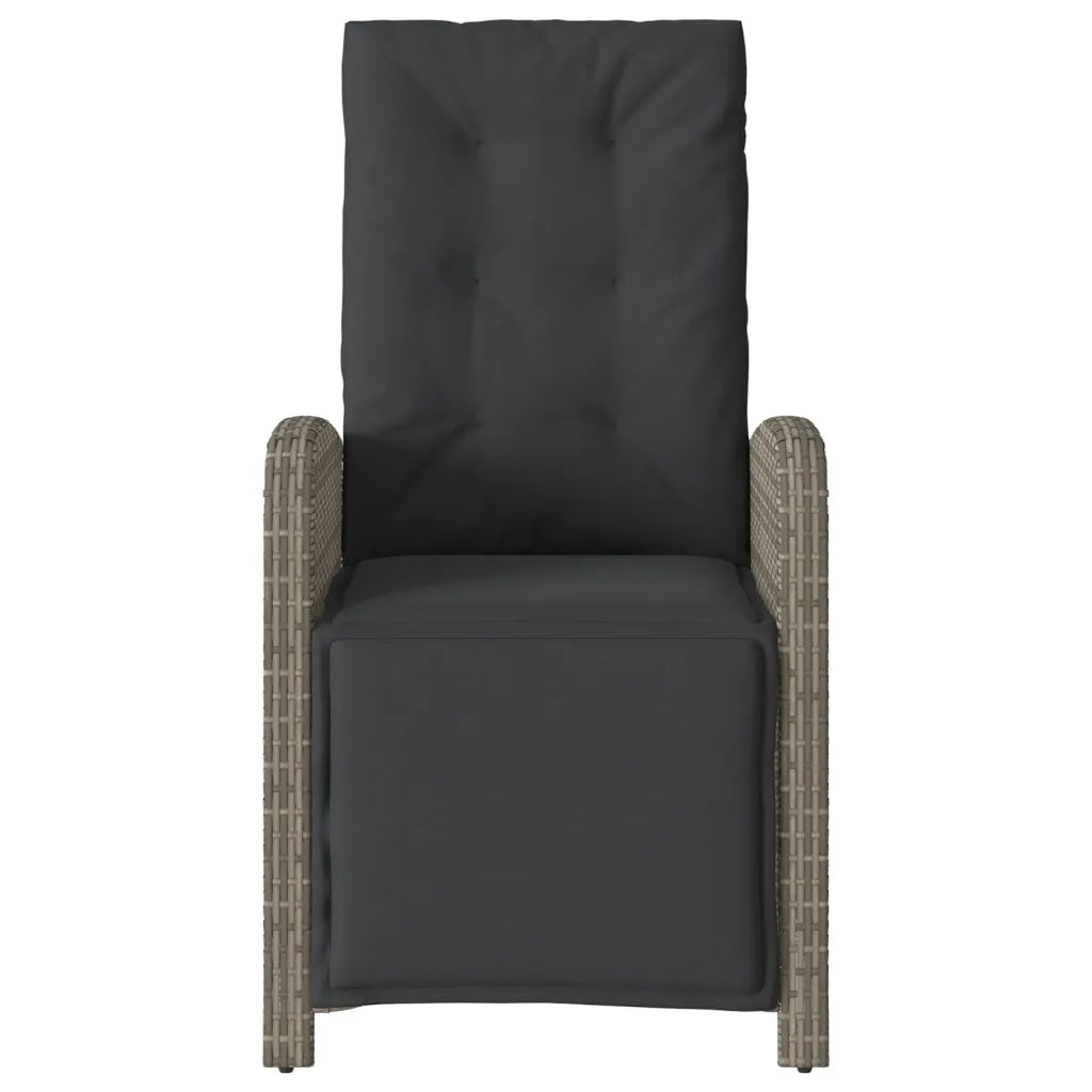 Set da Bistrò 3 pz con Cuscini Grigio in Polyrattan
