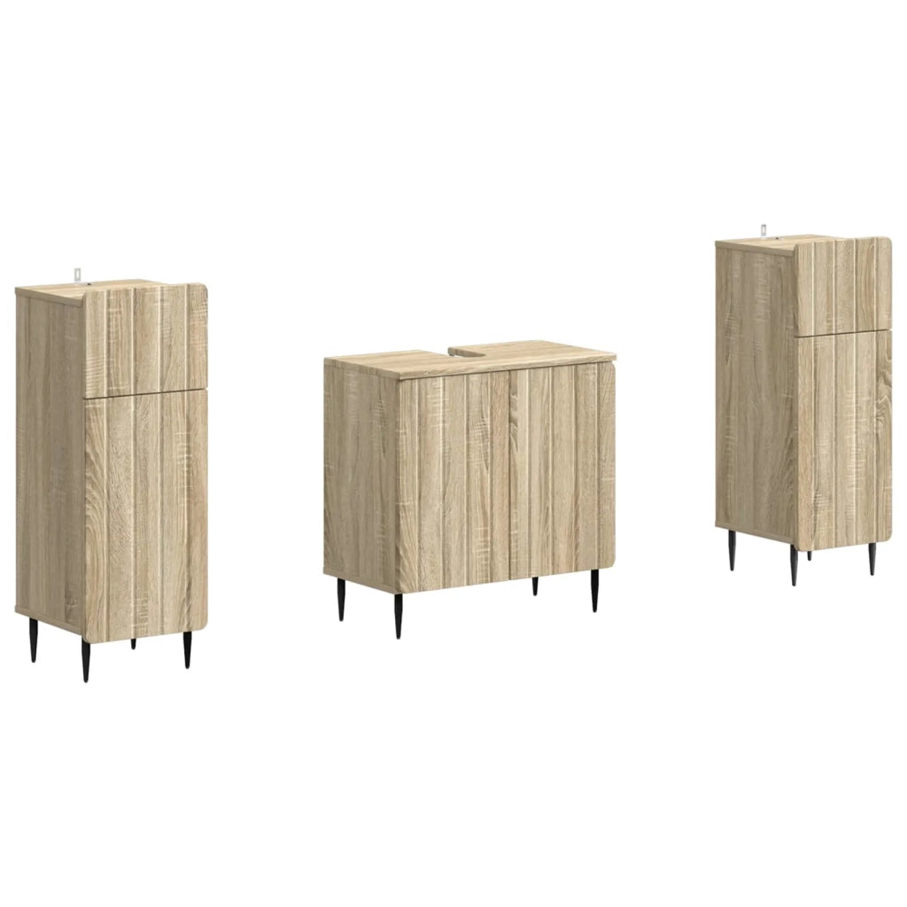 Set di Armadi da Bagno da 2 Pezzi ZWOLLE Rovere Sonoma 3418001