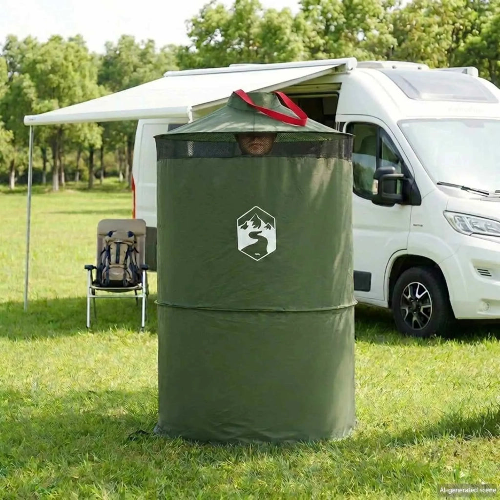 Tenda per toilet pop-up con corda sospesa Verde 97 x 126 cm 42017436