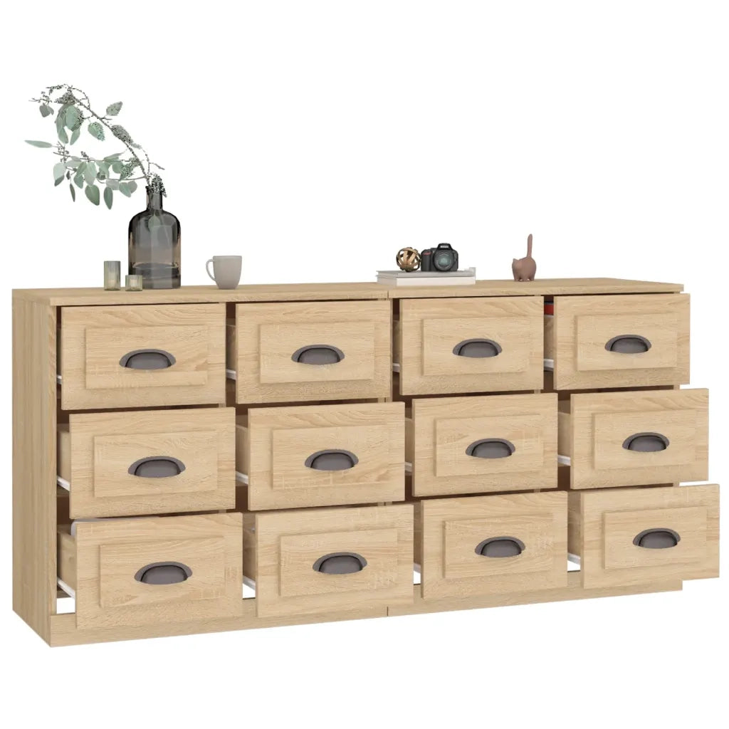 Credenze 2 pz Rovere Sonoma in Legno Multistrato 3185282