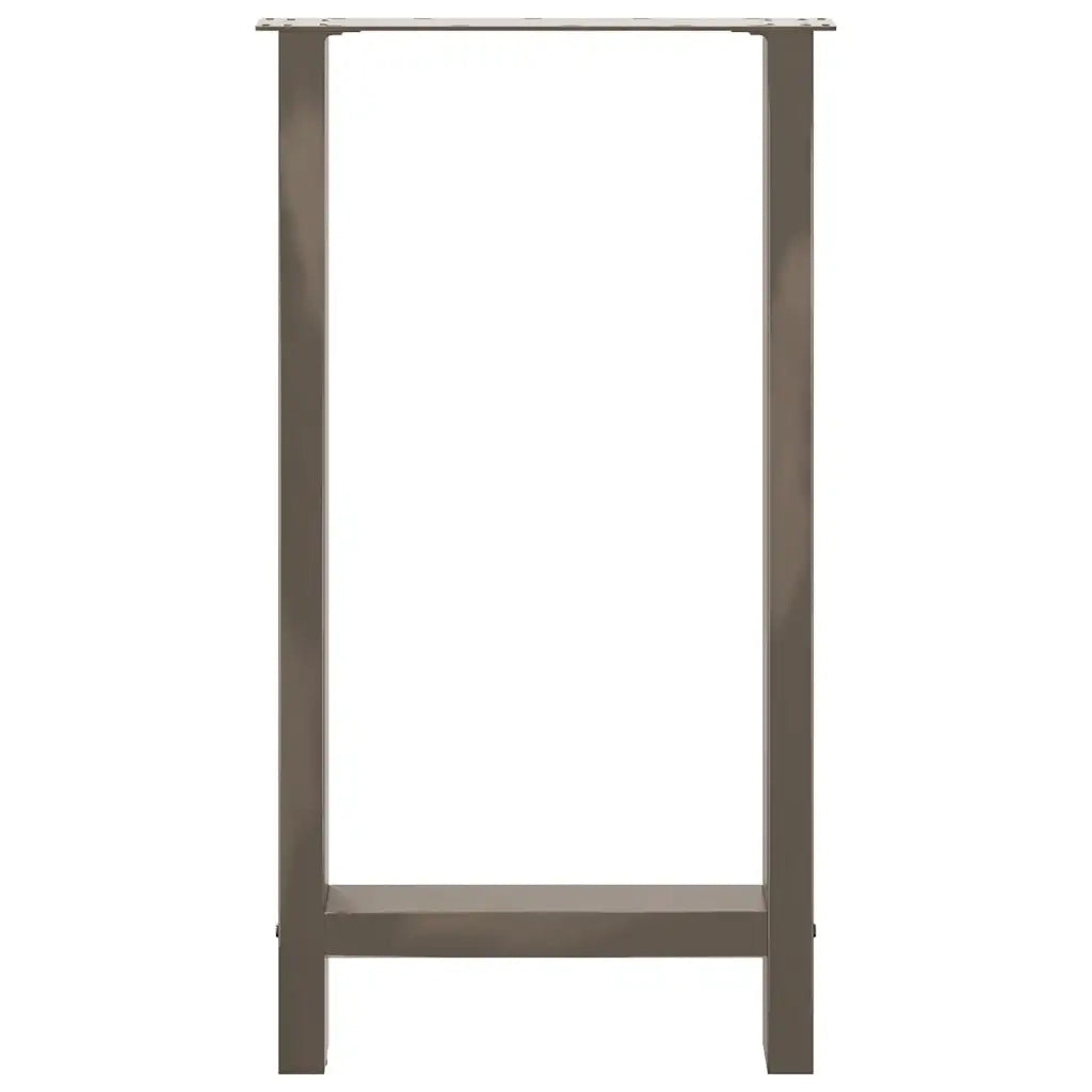 Gambe per tavolo da bar in acciaio naturale 2 pz 50x(90-91) cm in acciaio